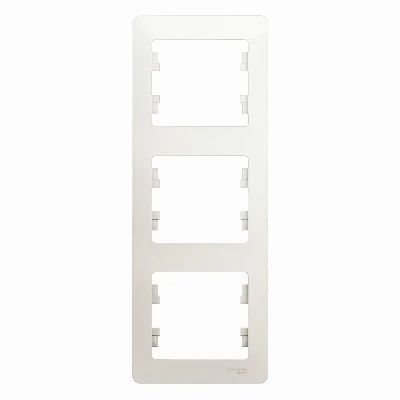 GLOSSA Рамка 3 поста вертикальная перламутр Systeme Electric GSL000607