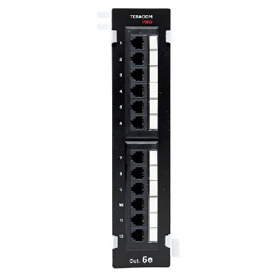 Патч-панель настенная TERACOM PRO Cat.5E неэкранированная UTP 12 портов RJ-45 Dual IDC EKF TRP-WPP-5EUTP-12