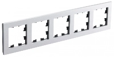 ATLASDESIGN NATURE рамка пятипостовая, МЕТАЛЛ СЕРЕБРО Systeme Electric ATN312105