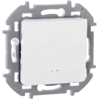 Выключатель одноклавишный с подсветкой/индикацией INSPIRIA 10 AX 250 В~ белый Legrand 673610