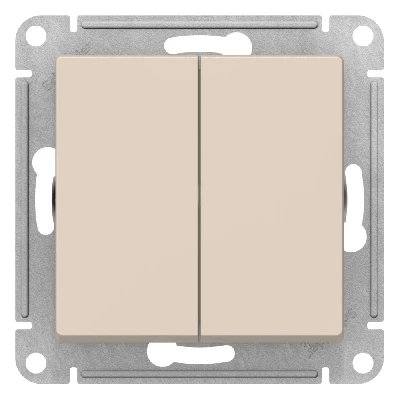 ATLASDESIGN 2-клавишный переключатель, перекрестный, 2 x сх. 7, 10АХ, механизм, БЕЖЕВЫЙ Systeme Electric ATN000273