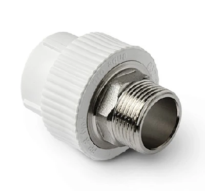 Муфта комбинированная 40 х 1 1/4' НР под ключ полипропиленовая PPR белый PRO AQUA PA23520P