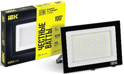 Прожектор СДО 06-100 светодиодный черный IP65 6500K IEK LPDO601-100-65-K02