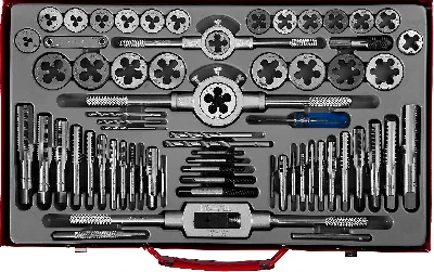 Набор метчиков и плашек, сталь 9ХС 65 предметов ЗУБР 28118-H65_z01