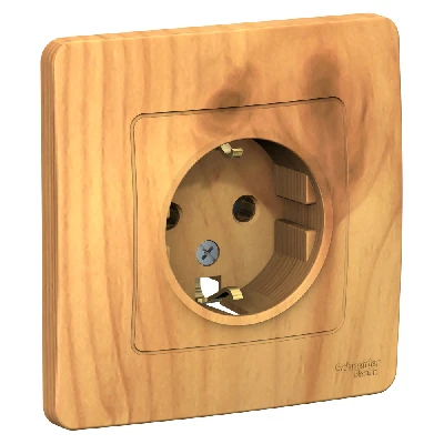 BLANCA скрытой установки розетка с заземлением без шторок, 16А, 250В, ясень Systeme Electric BLNRS001015