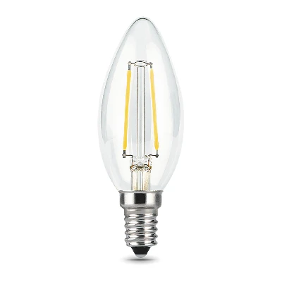 Лампа светодиодная филаментная LED 7 Вт 550 лм 2700К AC185-265В E14 свеча теплая  Black Filament Gauss GAUSS 103801107