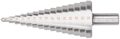 Сверло ступенчатое HSS по металлу, 15 ступеней, 4-32 мм КУРС 36405