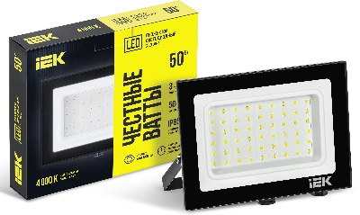 Прожектор СДО 06-50 светодиодный черный IP65 4000K IEK LPDO601-50-40-K02