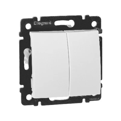 VALENA Выключатель двухклавишный в рамку белый Legrand 774405
