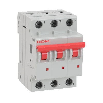 Выключатель автоматический модульный YON MD63 3P 6А C 6kA DKC MD63-3C6-6