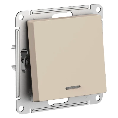 ATLASDESIGN выключатель одноклавишный с подсветкой, сх.1а, 10АХ, мех., ПЕСОЧНЫЙ Systeme Electric ATN001213