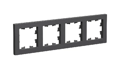 ATLASDESIGN 4-постовая РАМКА, универсальная, БАЗАЛЬТ Systeme Electric ATN001404