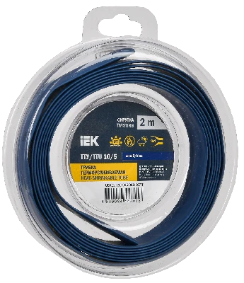 Трубка термоусадочная ТТУ нг-LS 10/5 синяя (2м/упак) IEK UDR12-010-005-002-K07-T