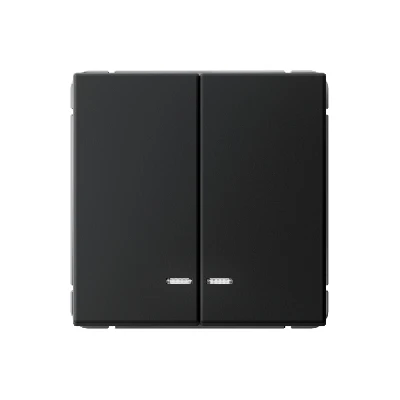 ARTGALLERY 2-клавишный выключатель с подсветкой, сх.5а, 10АХ, механизм, карбон Systeme Electric GAL001053