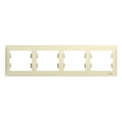 GLOSSA Рамка горизонтальная 4 поста бежевая Systeme Electric GSL000204