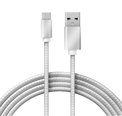 Кабель USB-Type-C, 2A, nylon, silver, 1m, 18-1899, REXANT