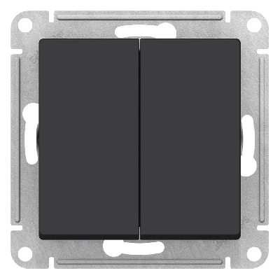 ATLASDESIGN 2-клавишный переключатель, перекрестный, 2 x сх. 7, 10АХ, механизм, КАРБОН Systeme Electric ATN001073