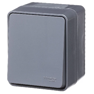 AtlasDesign PROFI IP54 О/У 1-клавишный кнопочный ВЫКЛЮЧАТЕЛЬ 10 АХ, АНТРАЦИТ Systeme Electric ATN544015