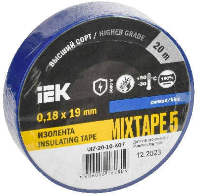 Изолента ПВХ синяя 19мм 20м IEK UIZ-20-10-K07