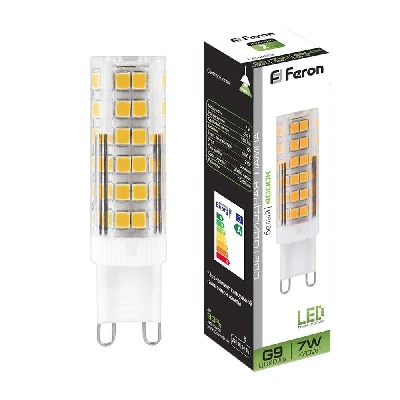 Лампа светодиодная LED 7вт 230в G9 белый капсульная FERON LB-433 25767