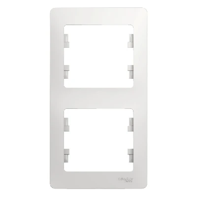 GLOSSA Рамка 2 поста вертикальная белая Systeme Electric GSL000106