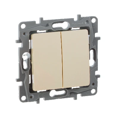 ETIKA Переключатель двухклавишный слоновая кость автоматические зажимы 10AX Legrand 672312