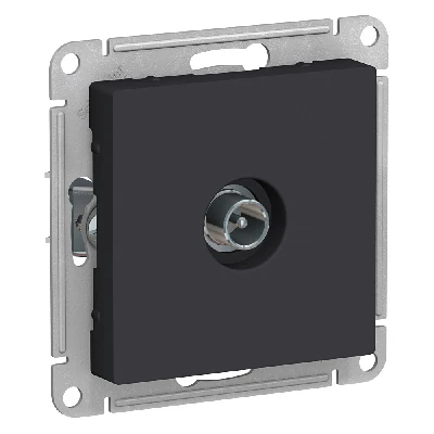 Розетка ATLASDESIGN TV проходная 4DB механизм карбон Systeme Electric ATN001092