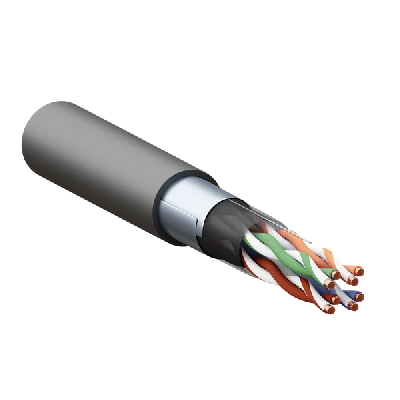 Кабель витая пара TERACOM PRO Cat.5E F/UTP 4 пары solid внешний 24AWG оболочка LDPE цвет черный (упак. 305м) EKF TRP-5EFTP-04PE-BK-OUT3