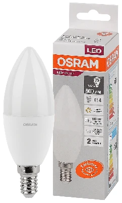 Лампа светодиодная LED 10 Вт E14 3000К 800Лм свеча 220 В (замена 75Вт) OSRAM LEDVANCE 4058075579125