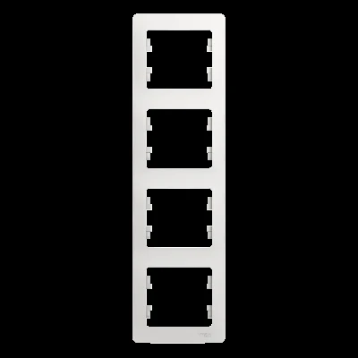 GLOSSA Рамка 4 поста вертикальная белый Systeme Electric GSL000108