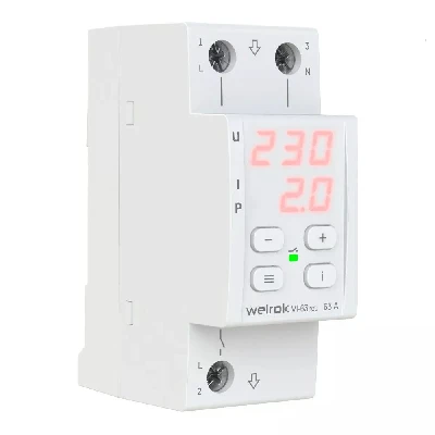 Реле напряжения c контролем тока Welrok VI-63 red