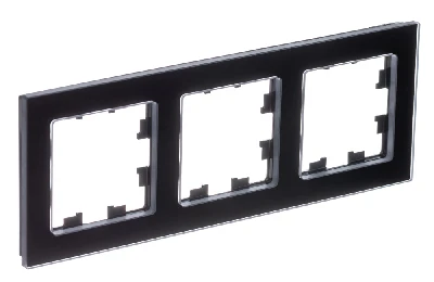 ATLASDESIGN NATURE 3-постовая РАМКА, НАТУРАЛЬНОЕ СТЕКЛО, ЧЕРНЫЙ Systeme Electric ATN361003