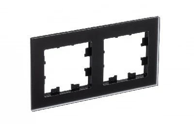 Рамка двухпостовая ATLASDESIGN NATURE, МАТОВОЕ СТЕКЛО ЧЕРНЫЙ Systeme Electric ATN331002