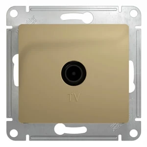 GLOSSA Розетка телевизионная TV проходная в рамку 4дБ титан Systeme Electric GSL000492