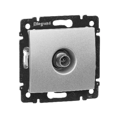 VALENA Розетка телевизионная ТV звезда в рамку 2400мГц 1.5дБ алюминий Legrand 770129