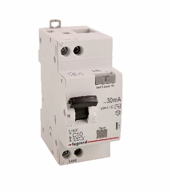 Выключатель автоматический дифференциального тока АВДТ RX3 6000 - 6 ка - тип характеристики С - 1П+Н - 230 В~ - 10 А - тип AС - 30 ма - 2 модуля Legrand 419397