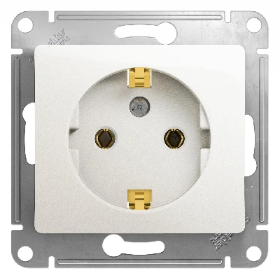 GLOSSA Розетка с заземлением перламутр в рамку Systeme Electric GSL000643