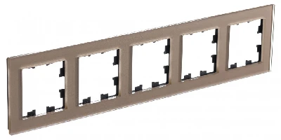 ATLASDESIGN NATURE рамка пятипостовая, ОРГАНИЧЕСКОЕ СТЕКЛО ШАМПАНЬ Systeme Electric ATN320505