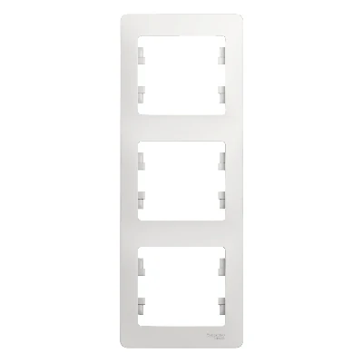 GLOSSA Рамка 3 поста вертикальная белая Systeme Electric GSL000107