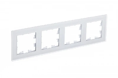 Рамка четырехпостовая ATLASDESIGN NATURE, МАТОВОЕ СТЕКЛО БЕЛЫЙ Systeme Electric ATN330104