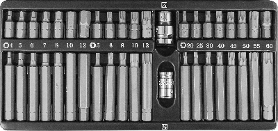 Набор вставок-бит 10 мм DR с переходниками, 42 предмета Jonnesway S29H4142SM 047398