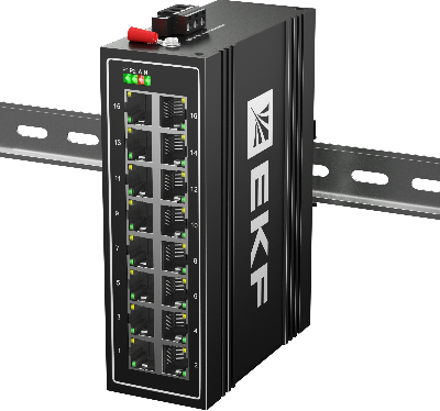 Коммутатор промышленный неуправляемый U-16T, 16 портов 10/100Base-T(X) RJ45, монтаж на динрейку TSX EKF TSX-U-16T