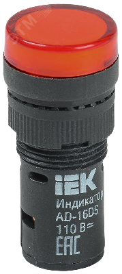 Лампа AD16DS LED матрица d16мм красный 24В AC/DC IEK BLS10-ADDS-024-K04-16