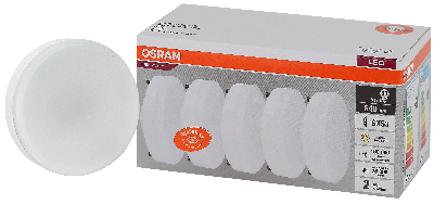 Лампа светодиодная LED 8 Вт GX53 3000К 640Лм таблетка 220 В (замена 60Вт) OSRAM LEDVANCE 4058075584235