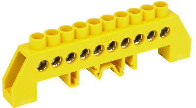 Шина PE земля комбинированный DIN-изолятор типа Стойка ШНИ-8х12-10-КС-Ж IEK YNN10-812-10DP-K05