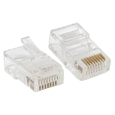 Коннектор RJ-45 TERACOM PRO неэкранированный 8P8C 30мкд Cat.5E универсальный (упак.50шт) EKF TRP-PLUG-5EUTP-50