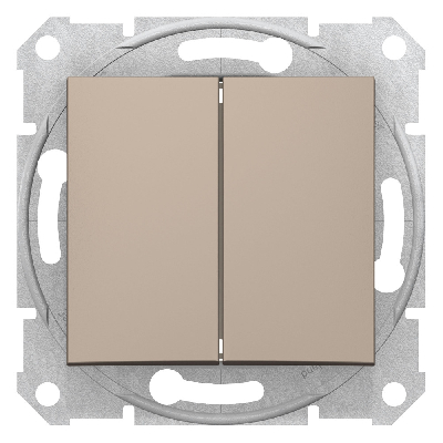 Sedna Переключатель двухклавишный в рамку титан схема 6+6 Schneider Electric SDN0600168