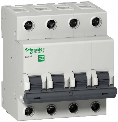 Выключатель автоматический четырехполюсный 10А C Easy9 4.5кА Schneider Electric EZ9F34410