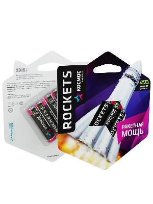 Батарейка  LR03 (AAA) 1.5V Alkaline 4BL Rockets Космос KOSLR03ROCKETS4BL