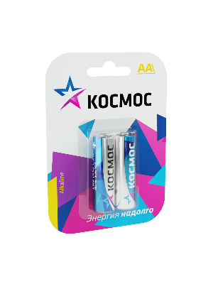 Батарейка  LR6 (AA) 1.5V Alkaline 2BL Космос KOCLR62BL